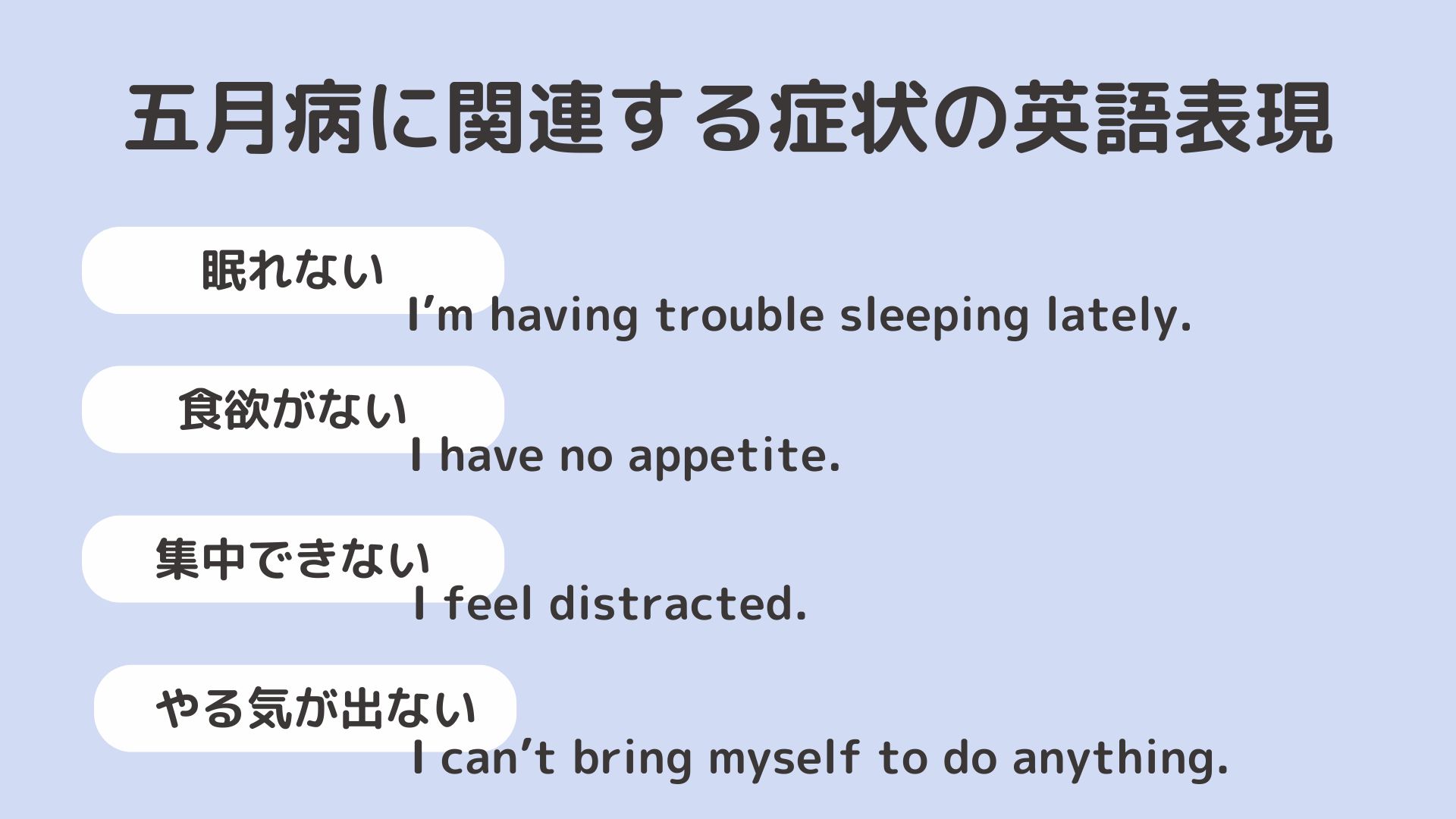 English expressions related to May illness
