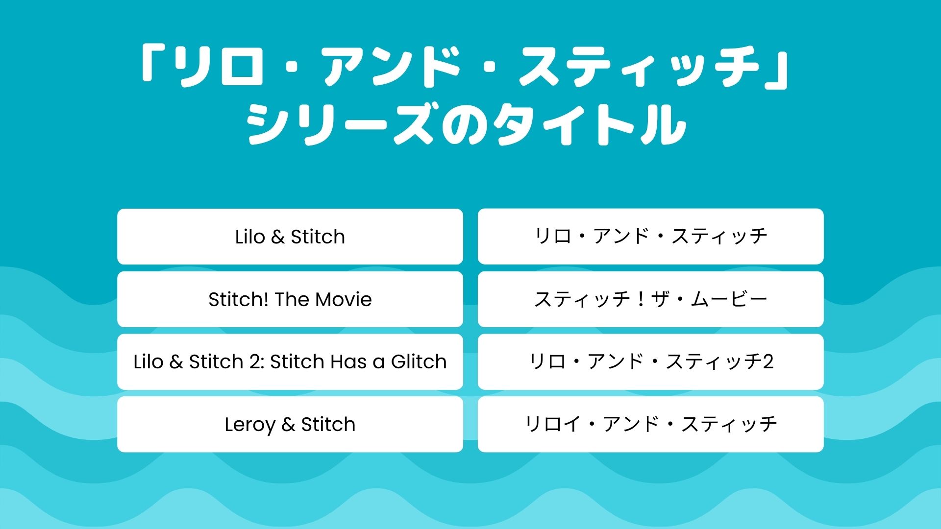 lilo and stich titiles